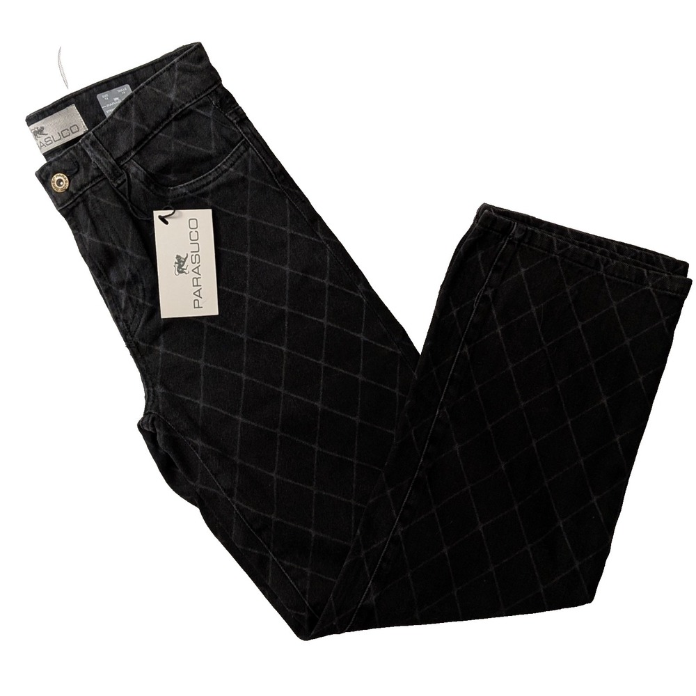 Parasuco Boys Size 14 Straight Leg Black Diamond Quilted Denim Jeans